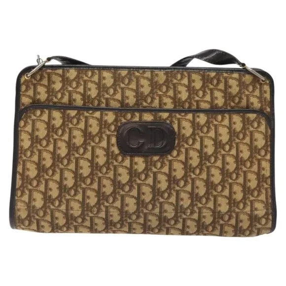 Authentic Christian Dior Trotter Canvas Shoulder Bag Brown - Picture 5 of 16